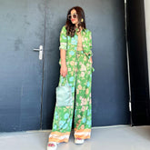 Floral Printed Shirt and Pants Set