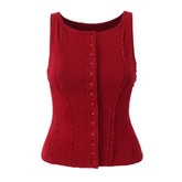 Rib Buttoned Tank Top