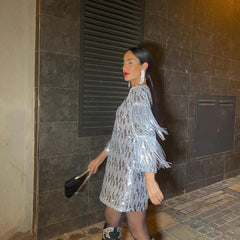 Sequin Tassel Party Mini Dress