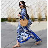 Casual Retro Printed Shirt and Pants Set