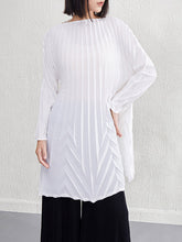 Pleated Solid Color A-Line Long Sleeves Round-Neck Mini Dresses