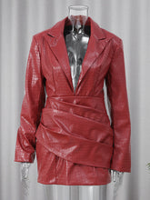 Elasticity Pleated Solid Color Split-Joint Bodycon Long Sleeves Deep V-Neck Mini Dresses