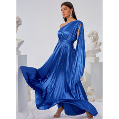 Oblique Shoulder Fold Dress