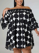 Off Shoulder Dot Midi Dress