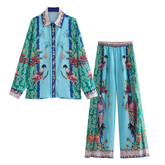 Casual Animal Print Shirt and Pants Set Flaxmaker