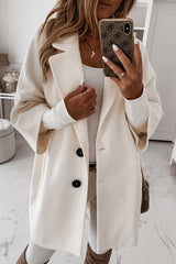 Fashion Casual Adult Solid Buttons Turn-back Collar Outerwear(4 Colors)