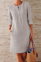 Fashion Street Solid O Neck A Line Dresses