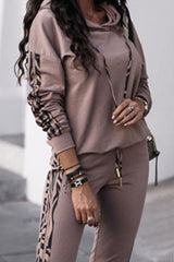 Fashion British Style Print Hooded Collar Two Pieces(4 Colors)