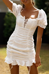 Fashion Sexy Solid Patchwork V Neck A Line Dresses