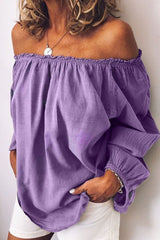 Fashion Casual Solid Patchwork Off the Shoulder Tops