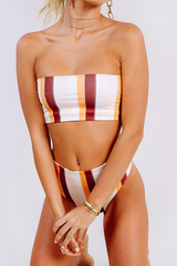 Sexy Vacation Color Lump Contrast Swimwears