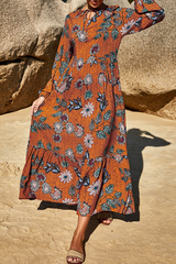 Elegant Floral Frenulum Flounce Dresses