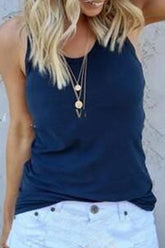 Fashion Casual Solid Patchwork U Neck Tops(10 Colors)