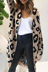 Casual Print Pocket Contrast Tops Sweater