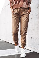 Elegant Solid Split Joint Pocket Solid Color Bottoms