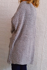 Casual Solid Split Joint Pocket V Neck Outerwear Sweater