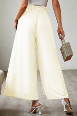 Fashion Solid Bandage Loose High Waist Wide Leg Color Bottoms(5 Colors)