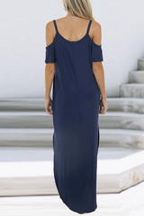 Casual Solid Patchwork Spaghetti Strap Straight Dresses