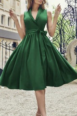 Fashion Sexy Solid Frenulum V Neck A Line Dresses(4 colors)