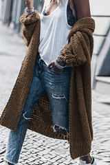 Casual Retro Solid Patchwork Cardigan(5 Colors)