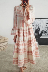 Sexy Geometric Flounce Asymmetrical V Neck Beach Dresses