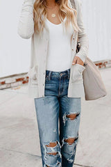 Fashion Casual Solid Patchwork Buttons V Neck T-Shirts(6 Colors)