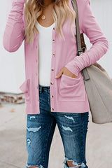 Fashion Casual Solid Patchwork Buttons V Neck T-Shirts(6 Colors)