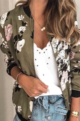 Fashion Floral Patchwork O Neck Outerwear(7 Colors)