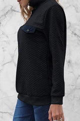 Fashion Casual Solid Patchwork Turtleneck Tops