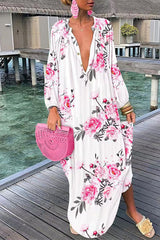 Sexy Print Patchwork V Neck Straight Dresses(8 Colors)