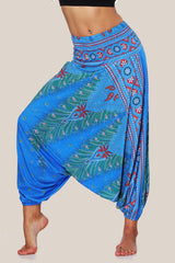 Casual College Print Patchwork Loose High Waist Lantern Full Print Bottoms