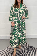 Casual Print V Neck Printed Dress Dresses