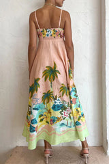 Casual Vacation Floral Patchwork Sling Dress Dresses