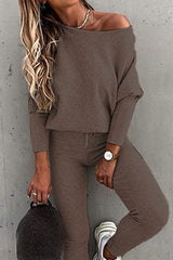 Fashion Casual Solid Patchwork Long Sleeve Two Pieces(7 colors)
