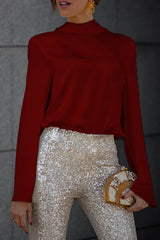 Elegant Solid Backless Fold Scarf Collar Tops