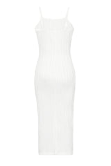 Celebrities Stripe Backless Slit Patchwork Spaghetti Strap Long Dresses