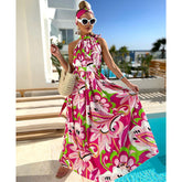 Off Shoulder Printed Maxi Dress