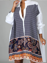 Fashion Printed Collar Shirt Dress