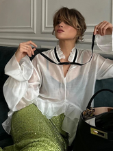 Davi Ruffle Collar See Through Shirt