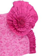 Plus Size One Shoulder 3D Flower Dress