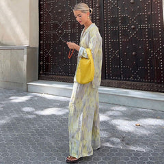 Ombre Printed casual Shirt and Pants Set