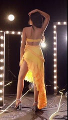 Bandeau Ruffle Cutout Dress Flaxmaker