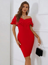 Vacation Wrap Solid Color One-Shoulder Dress