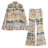 Ombre Printed casual Shirt and Pants Set Flaxmaker