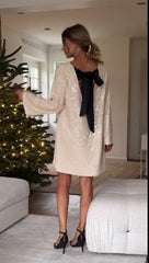 Sequin Bowknot Party Mini Dress