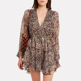 Lace Lantern Chiffon Dress