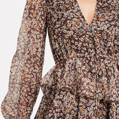 Lace Lantern Chiffon Dress