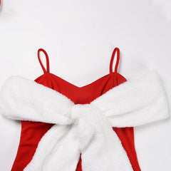 Christmas Dress Clothing + Shawl Pullover Loose Casual Party Red Dresses