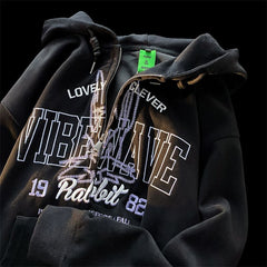 Retro Letter Embroidery Hoodie