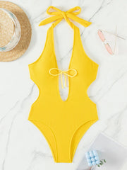 One Piece Female Beachwear Basic Swimsuit